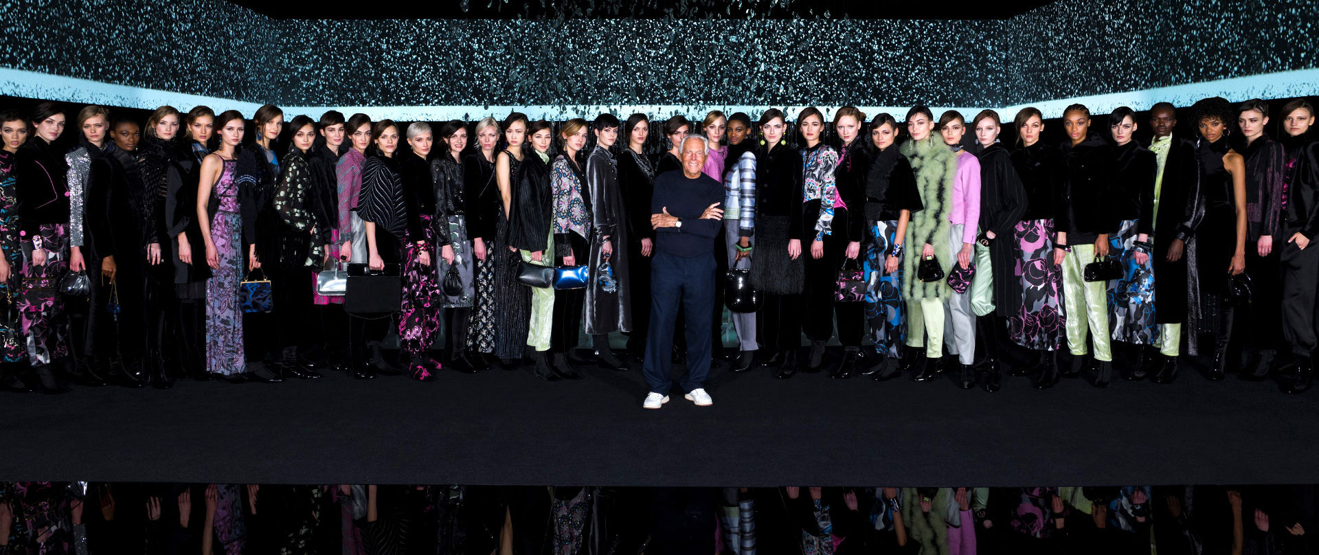 Giorgio Armani With Fashion Models