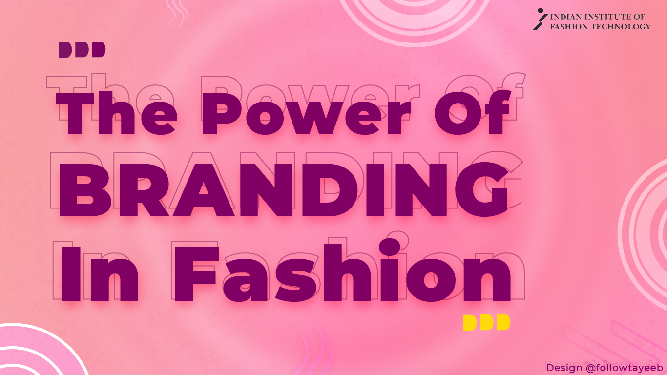 Image with text that reads The Power of Branding in Fashion with an abstract backgroun