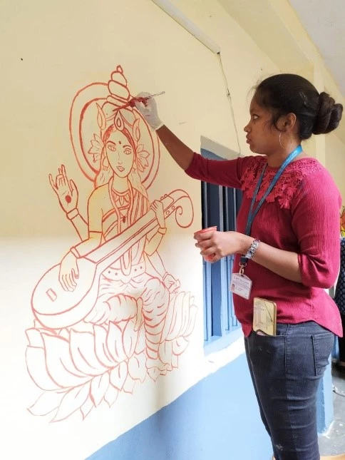 Image 1 From Government School Wall Paining By IIFT Team & Students