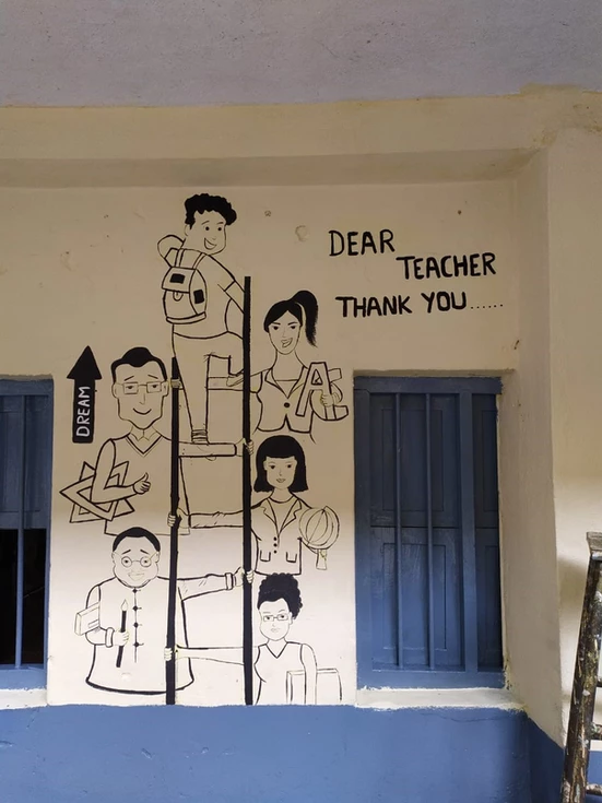 Image 4 From Government School Wall Paining By IIFT Team & Students