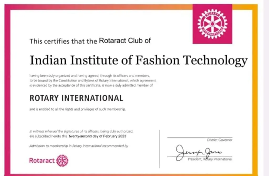 Rotaract Club Certificate